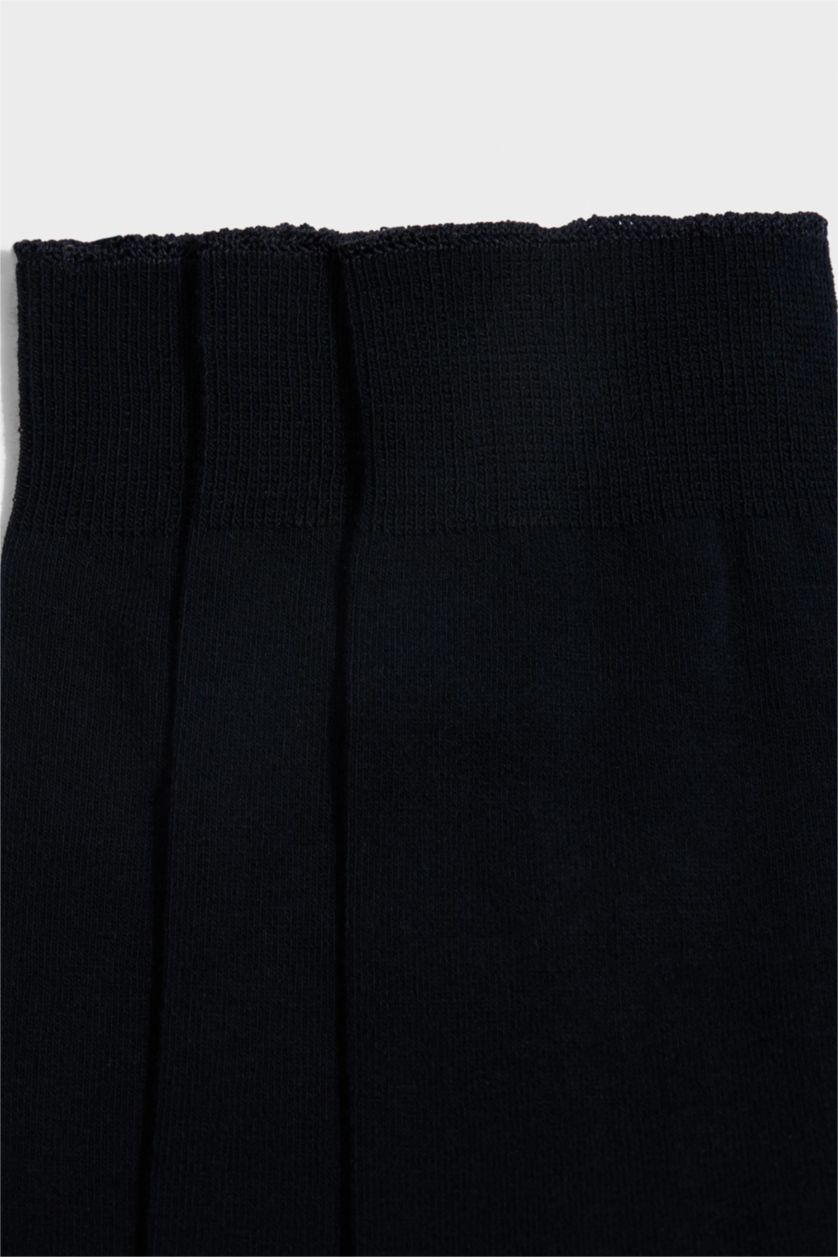 Erkek Lacivert Erkek 3'lü Pamuklu Uzun Çorap