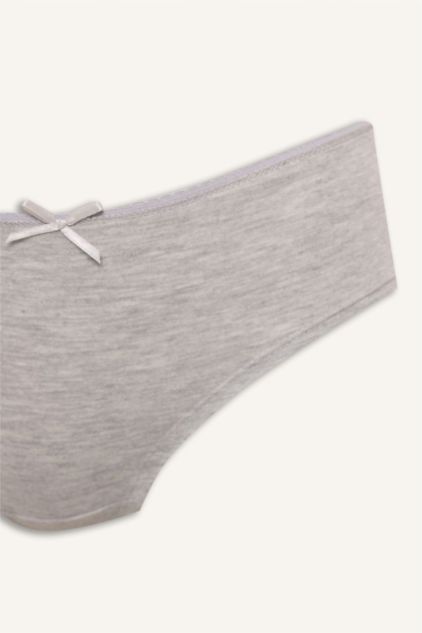 Woman Grey Melange Woman 3 piece Lace Detail Panties Set