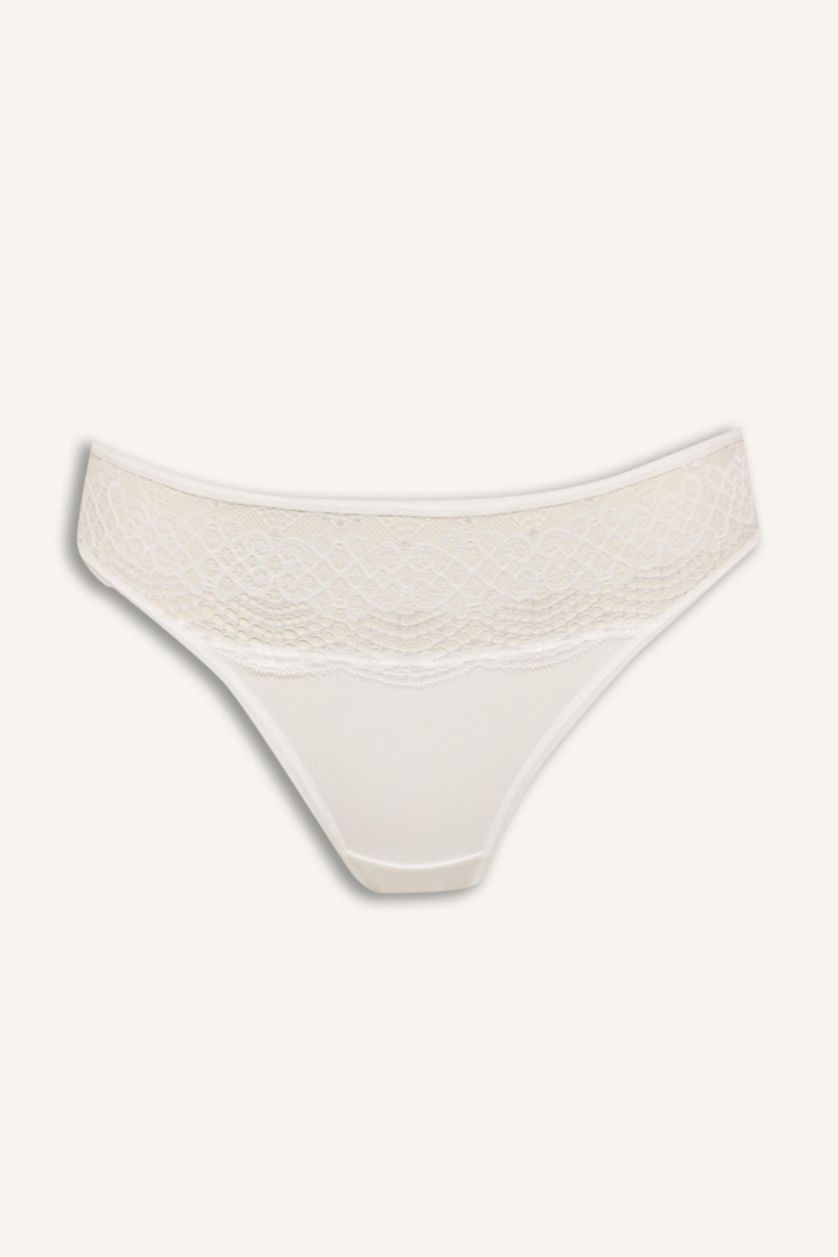 FEMME Écru Lot de 3 Culottes écrues avec détails en dentelle