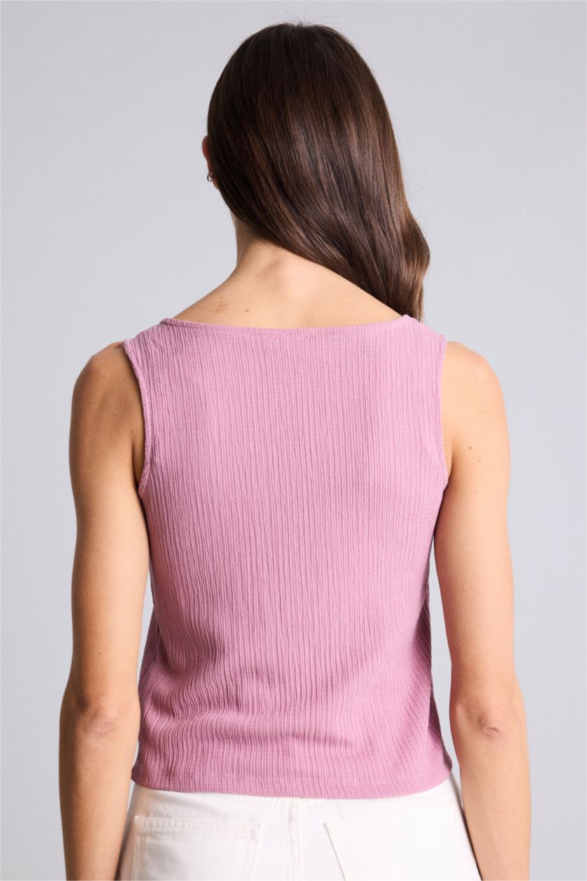 Женщины Розовый Майка стандартного кроя с V-образным вырезом креп для женщин