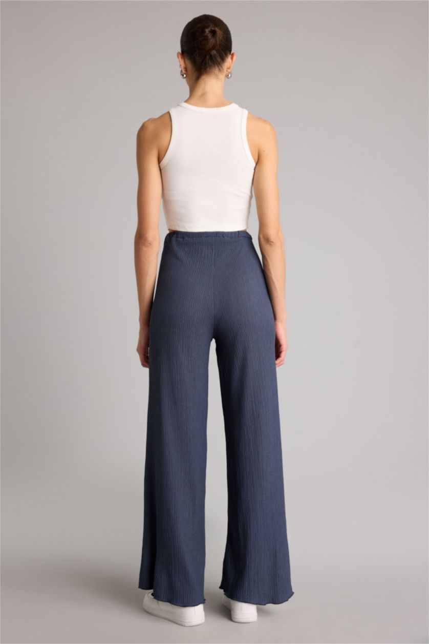 Женщины Темно-синий Брюки Wide Leg креп для женщин