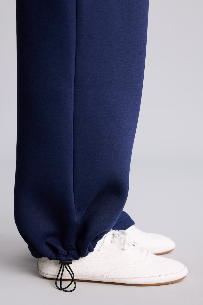 Women NAVY Relax Fit Wide Leg Scuba Fabric Sweatpants