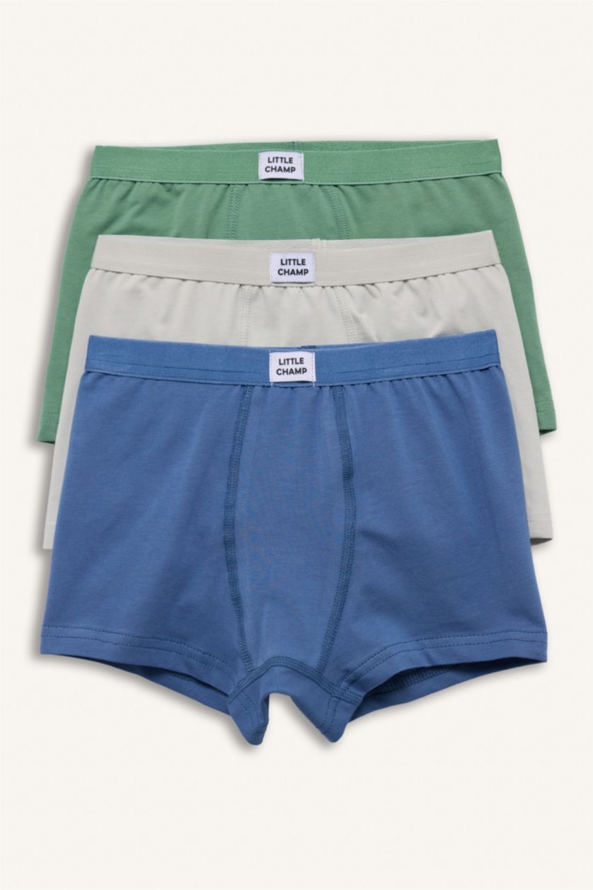 Erkek Çocuk - Genç Erkek Koyu Mavi Penye 3'lü Boxer Erkek Çocuk