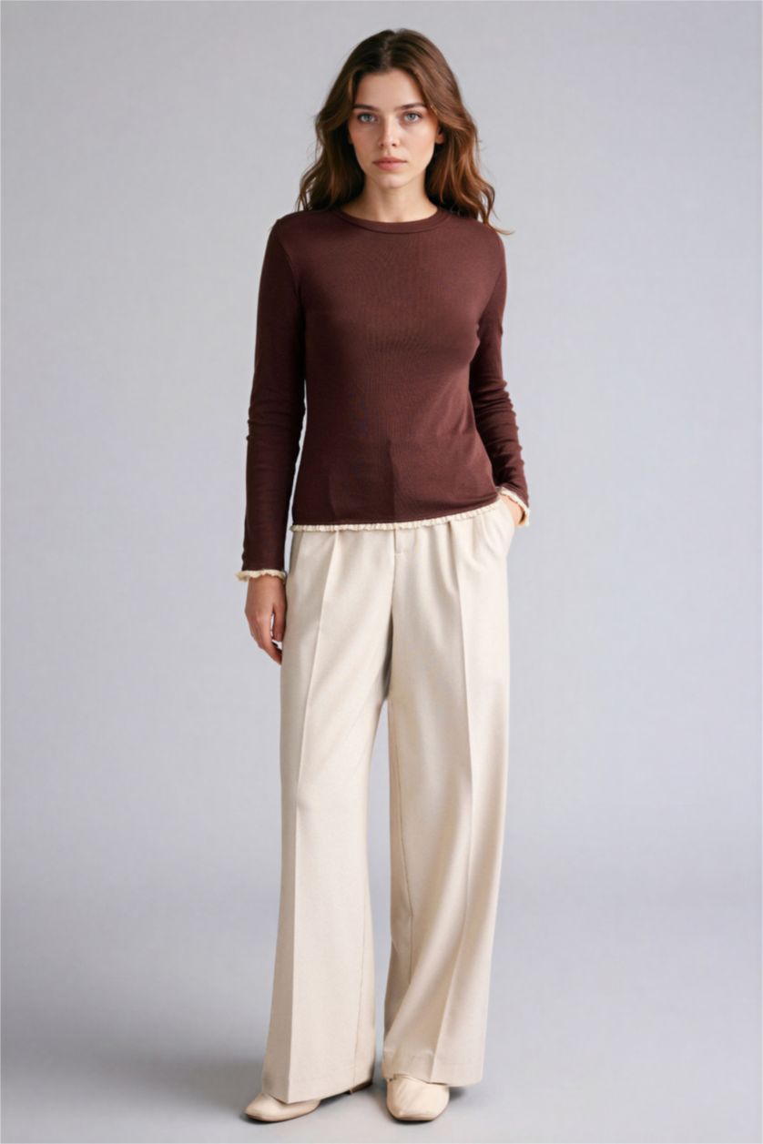 حريمي بني تونيك كم طويل سليم فيت