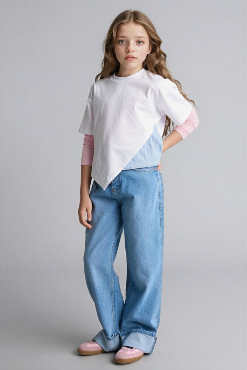 Girls & Teens White Relax Fit Short Sleeve T-Shirt