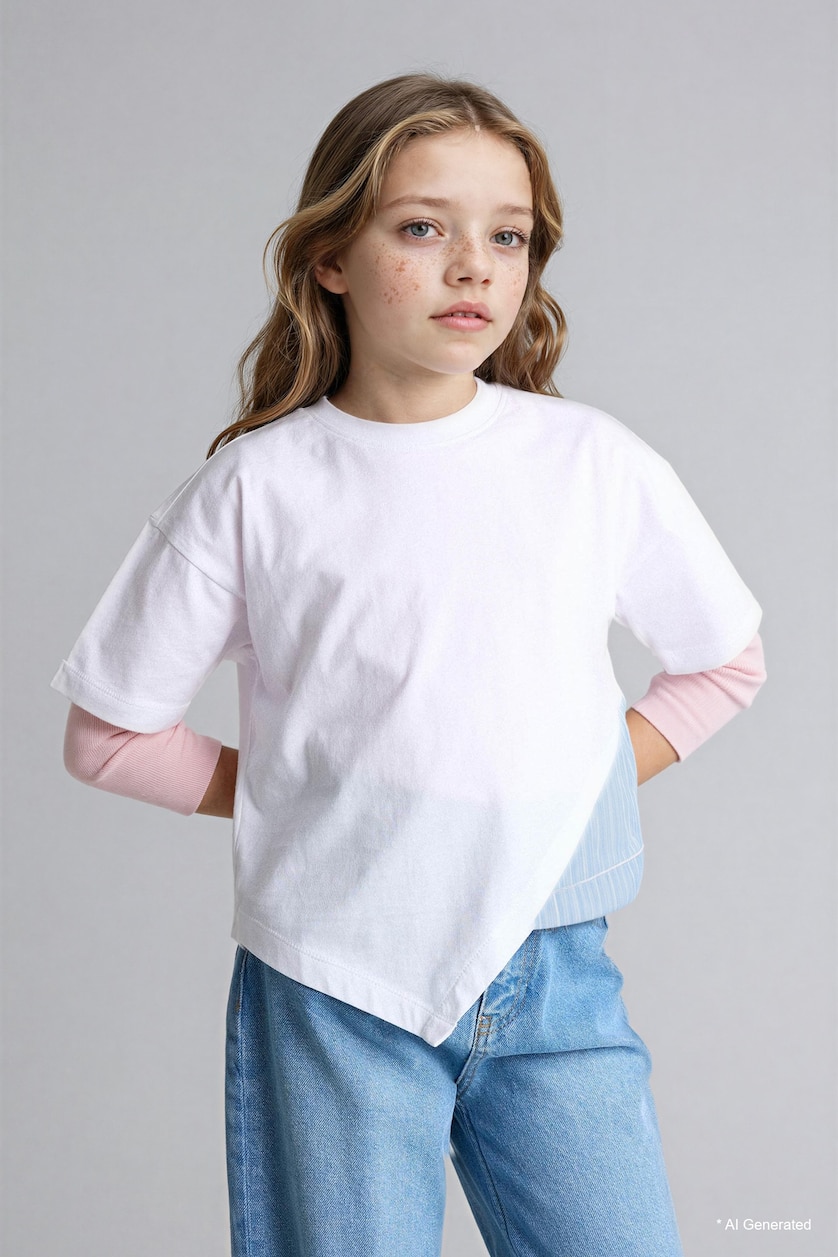 Young Girls - Teen Girls White Girl Relax Fit T-Shirt