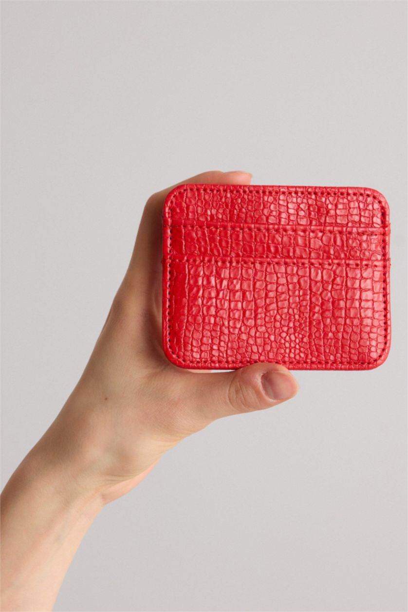 Women Red Woman Business Card Wallet
