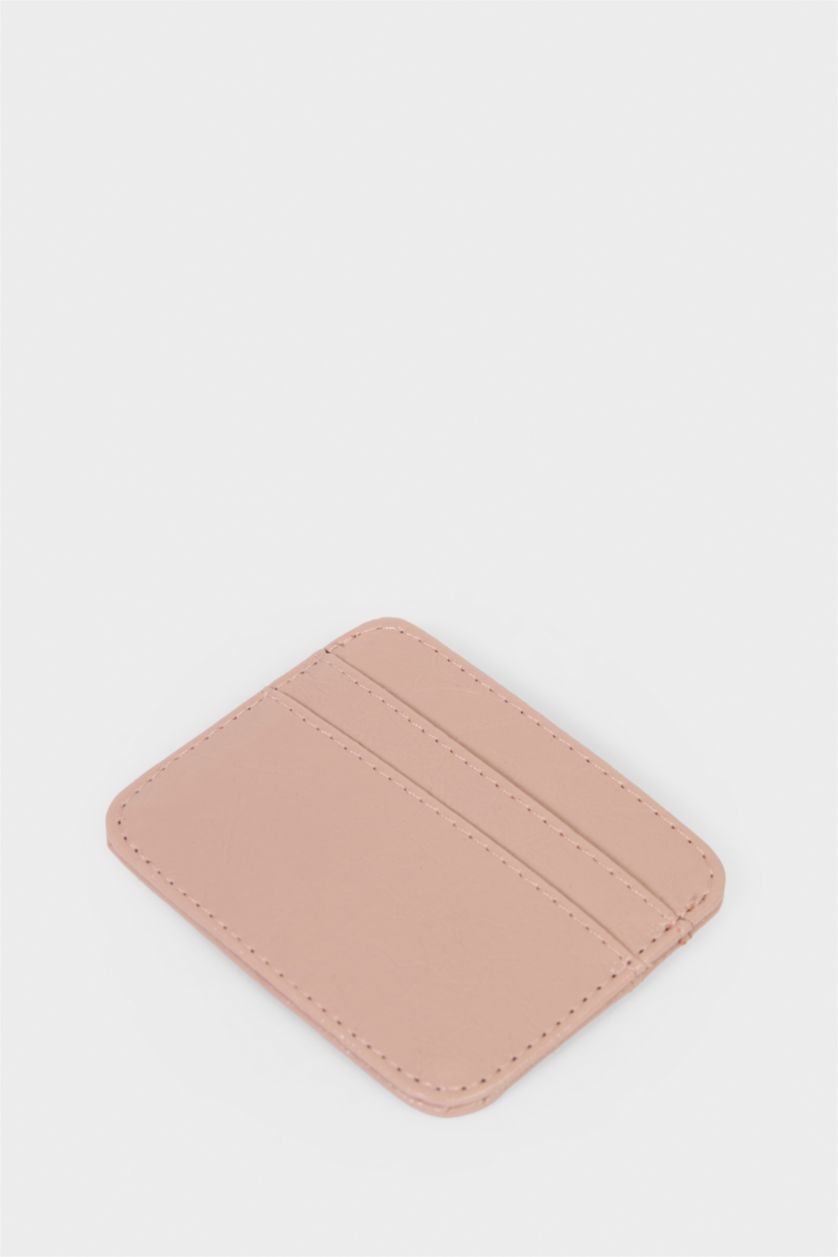 Kadın Pudra Pembe Kadın Suni Deri Kartlık