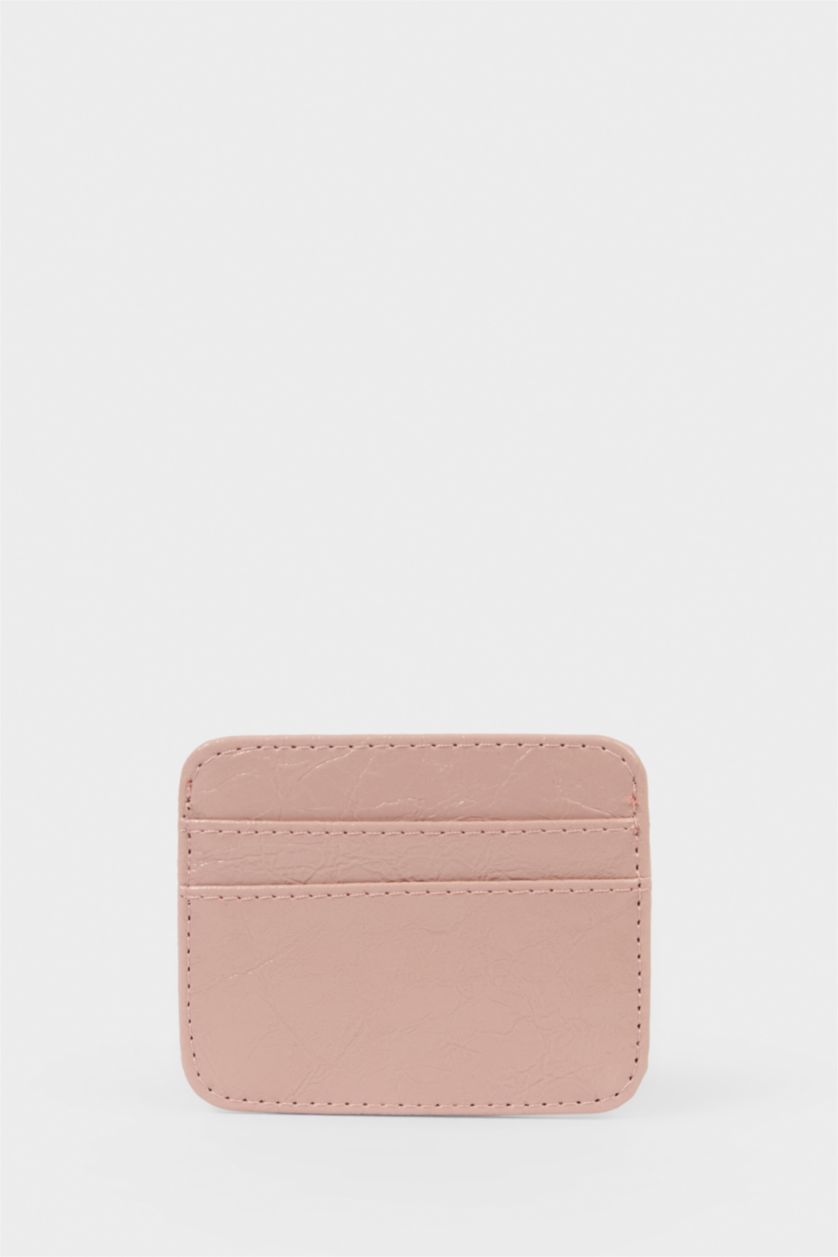 Kadın Pudra Pembe Kadın Suni Deri Kartlık