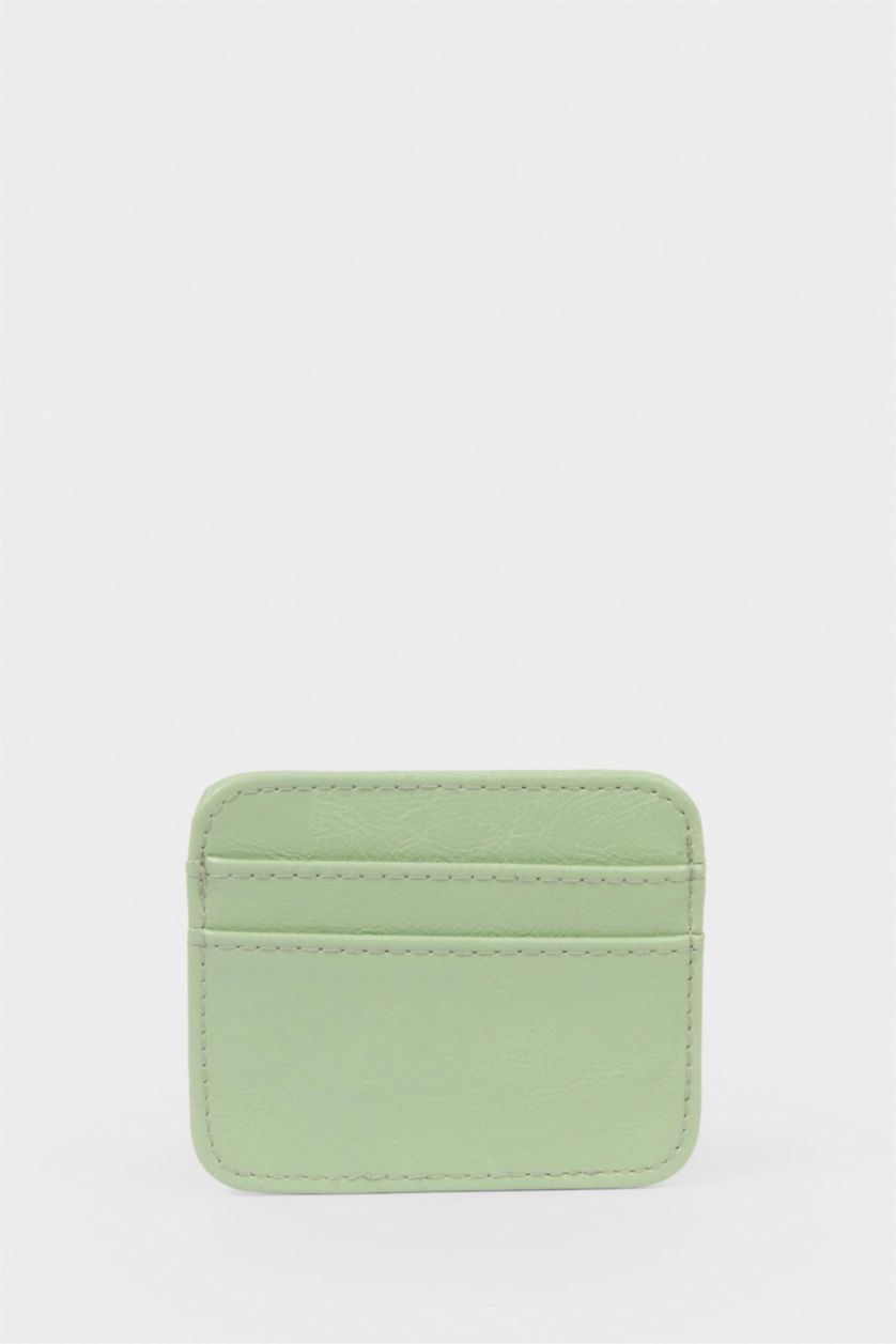 WOMAN Mint Woman Faux Leather Business Card Wallet