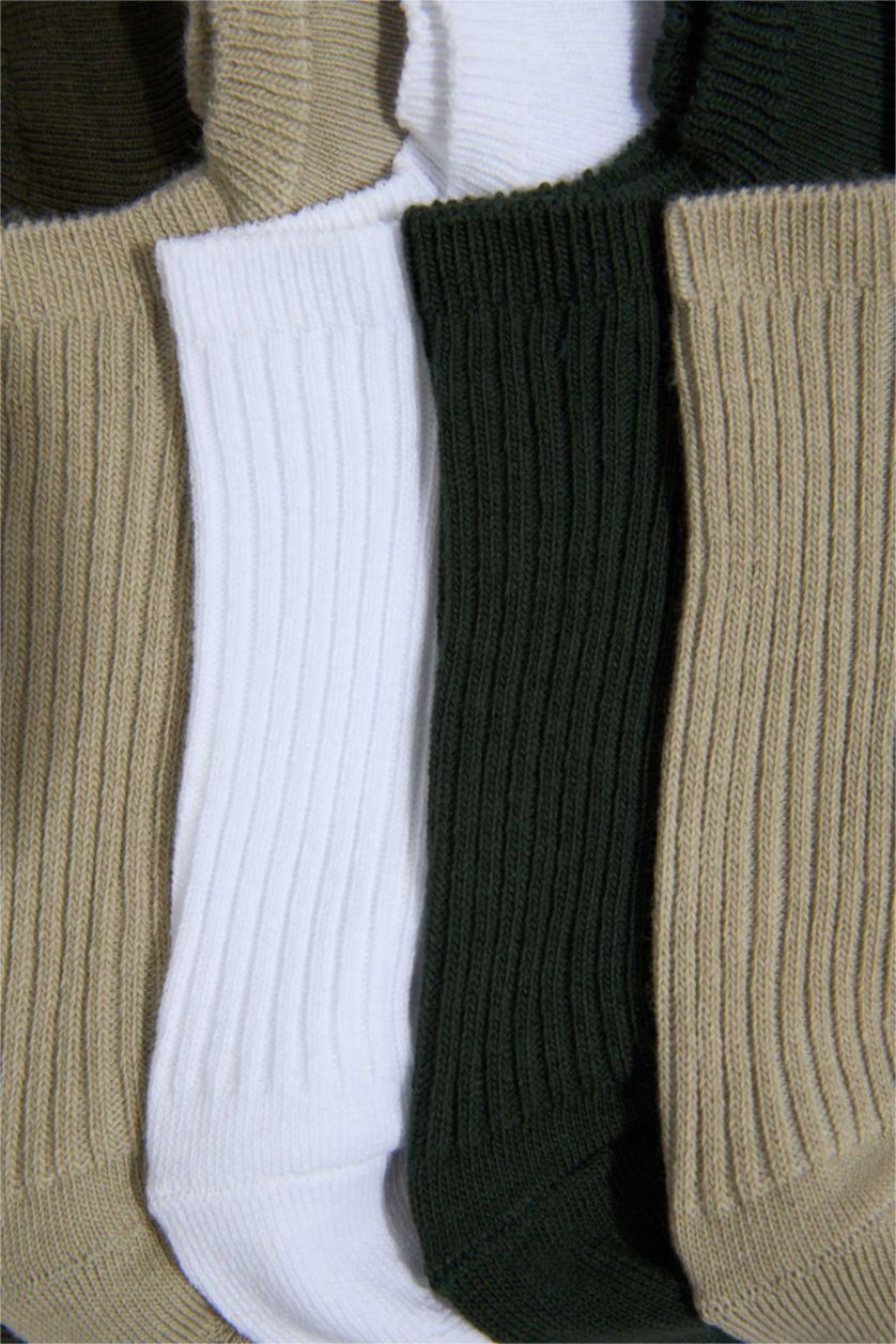 Kadın Yeşil Kadın Rahat Lastikli 5'li Pamuklu Sneaker Çorap