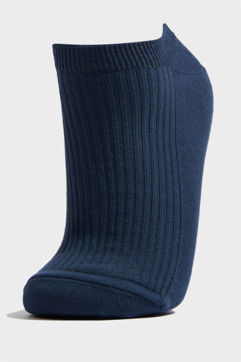 Kadın Açık Mavi Kadın Rahat Lastikli 5'li Pamuklu Patik Çorap