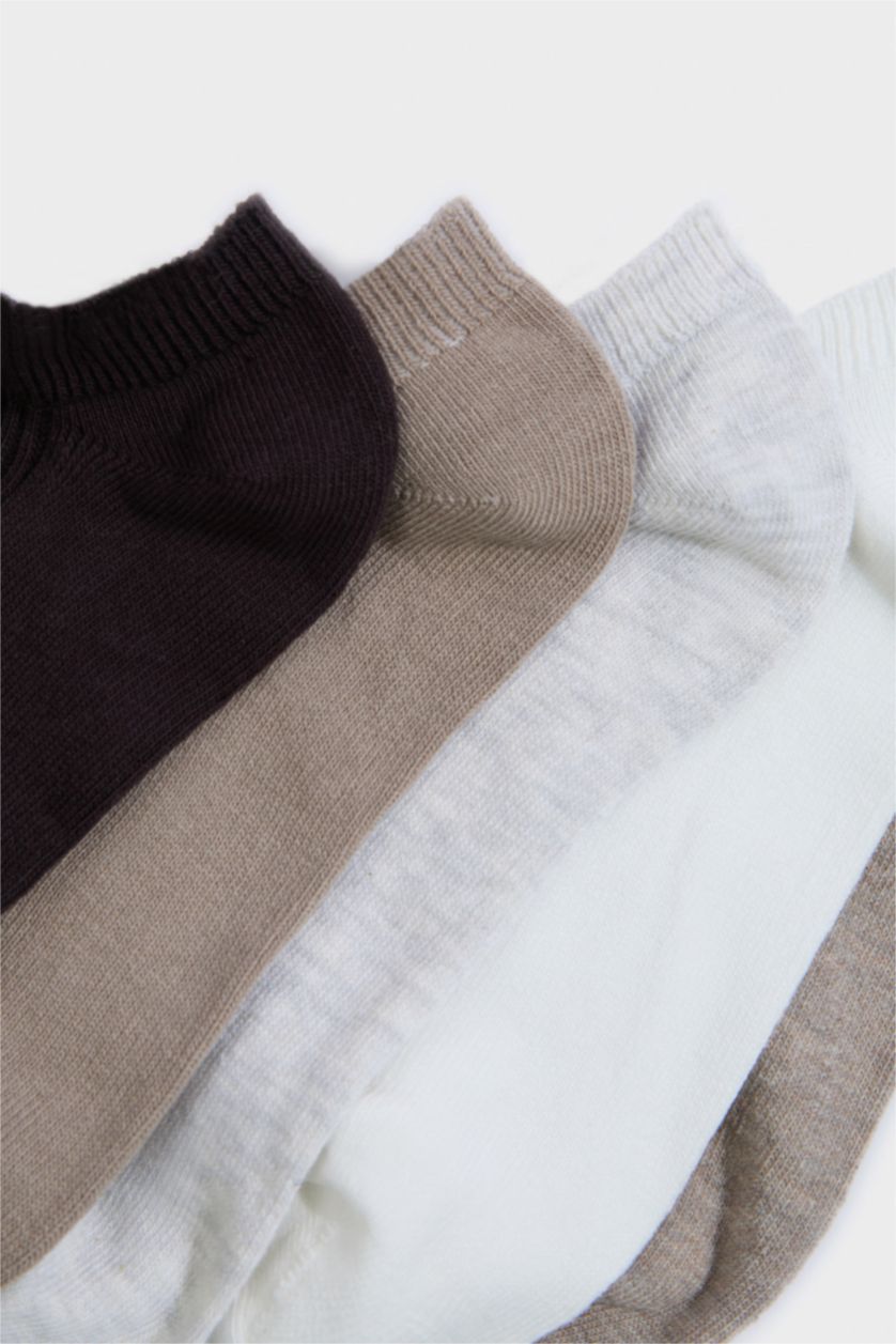 Kadın Kahve Kadın Rahat Lastikli 5'li Pamuklu Patik Çorap