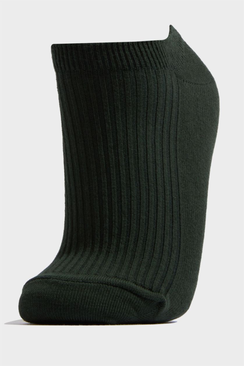 Kadın Yeşil Kadın Rahat Lastikli 5'li Pamuklu Patik Çorap