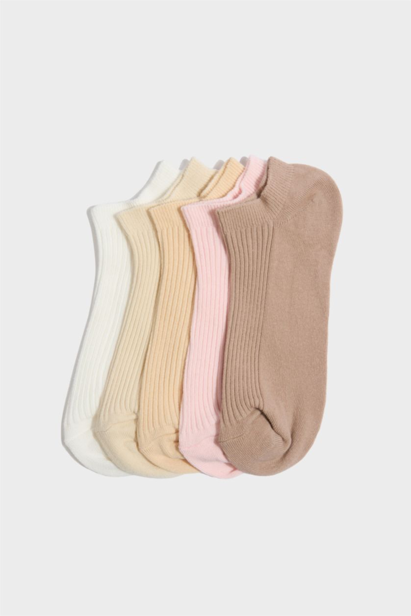 Kadın Açık Pembe Kadın Rahat Lastikli 5'li Pamuklu Patik Çorap