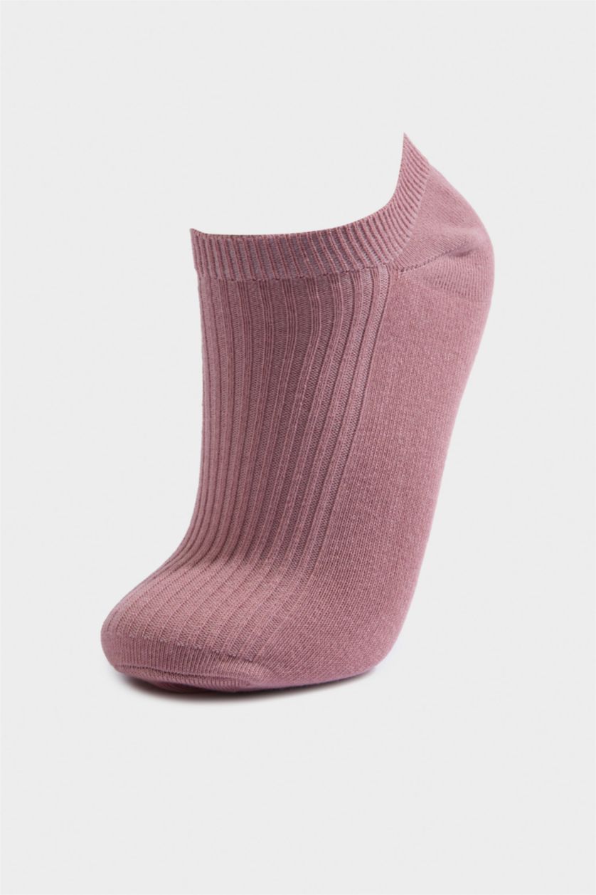 Kadın Pembe Kadın Rahat Lastikli 5'li Pamuklu Patik Çorap