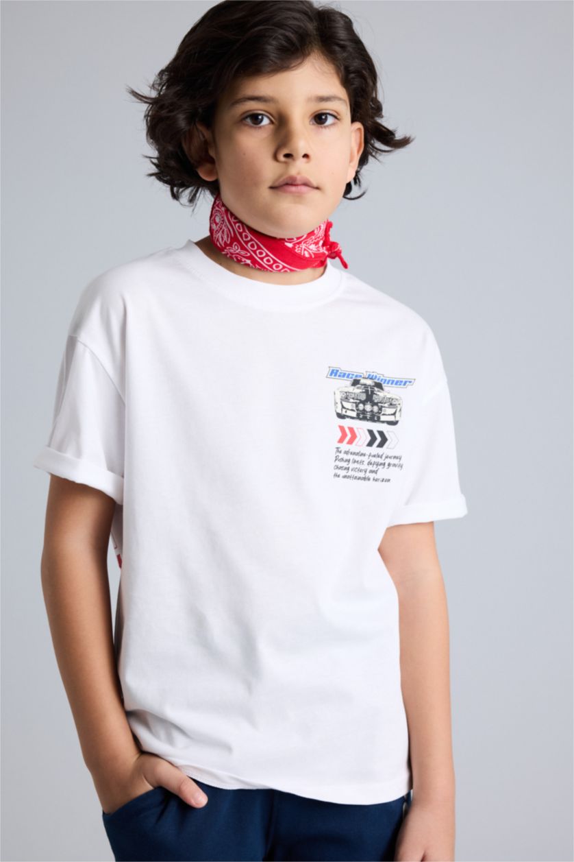 أولاد أبيض تيشيرت ولادي نص ردن اوفر سايز