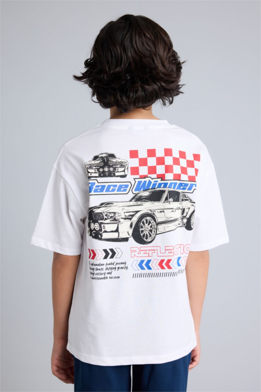 أولاد أبيض تيشيرت ولادي نص ردن اوفر سايز