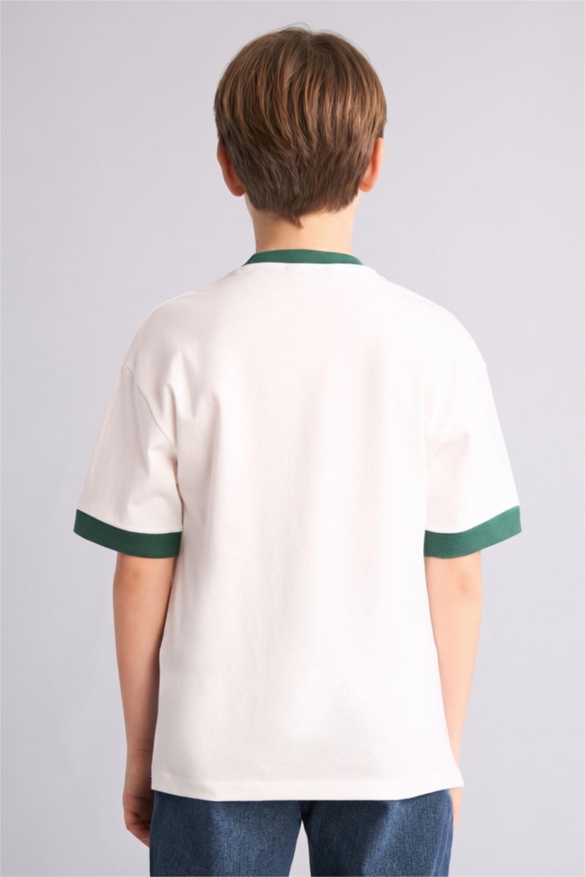 Erkek Çocuk - Genç Erkek Beyaz Oversize Kısa kollu Tişört Erkek Çocuk