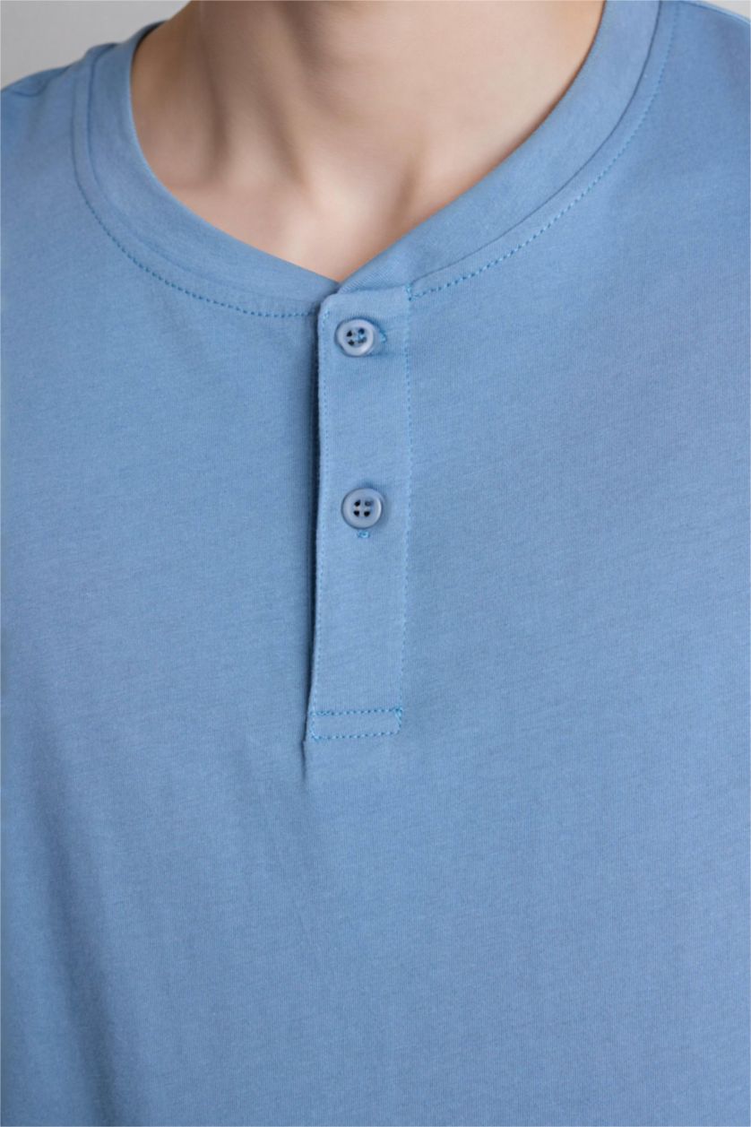 Erkek Lacivert Regular Fıt Kısa Kollu 2'li Pike Takım