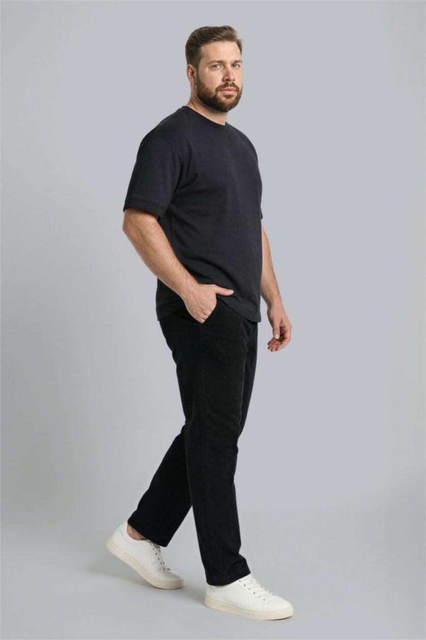 Erkek Siyah Boxy Fıt Kısa Kollu Tişört