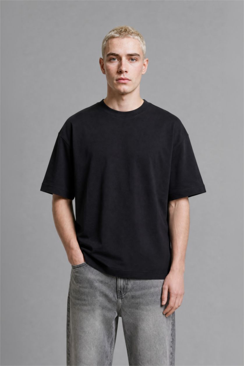 MAN Black Plus Size Boxy Fit T-Shirt