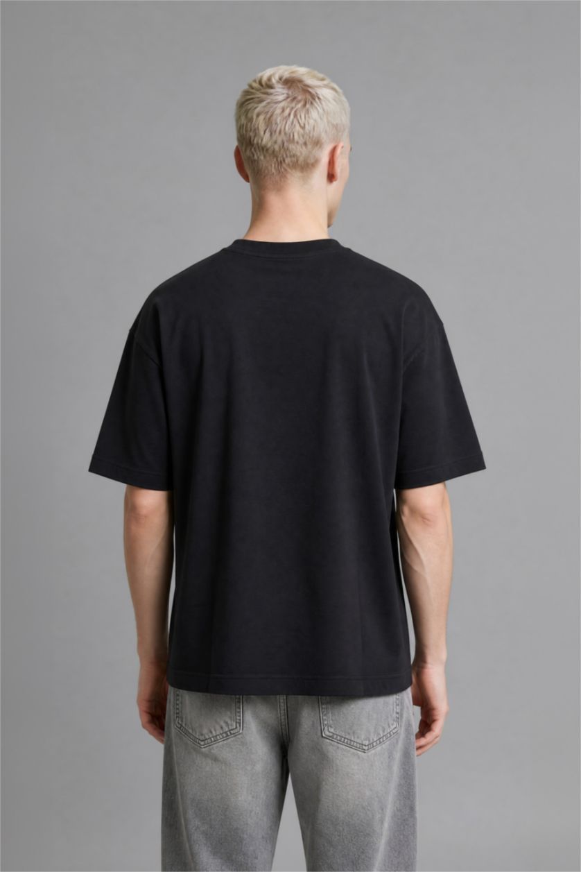 MAN Black Plus Size Boxy Fit T-Shirt