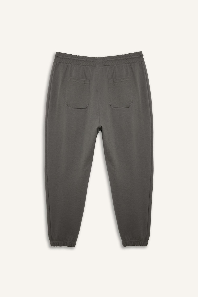Men Grey Plus Size Elastic Waist Sweatpants