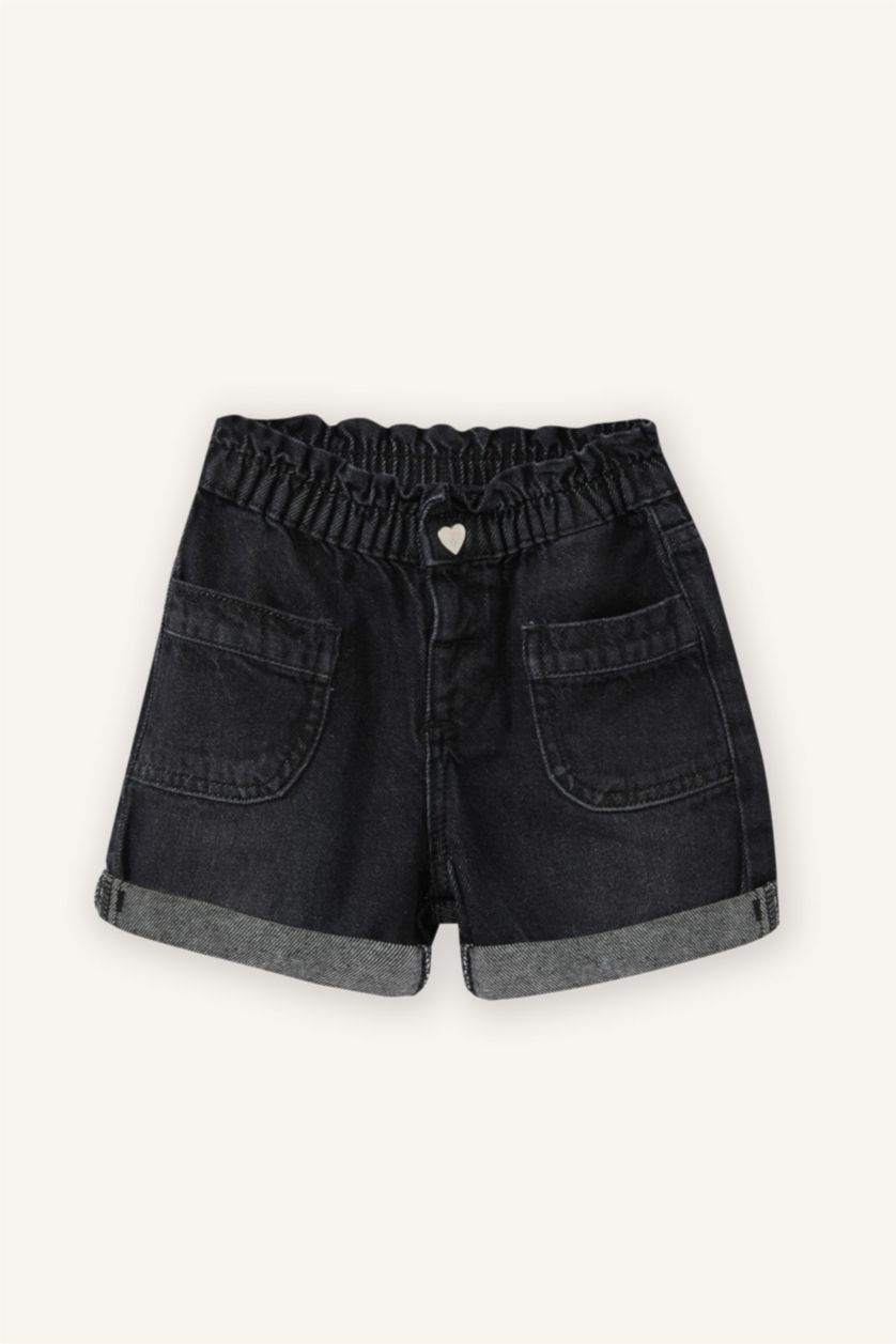Kız Bebek Antrasit Pamuklu Paperbag Şort 