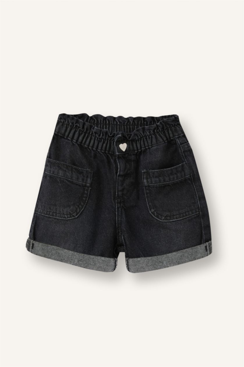 Baby Girl Anthracite شورت بناتي قطن بيبرباج