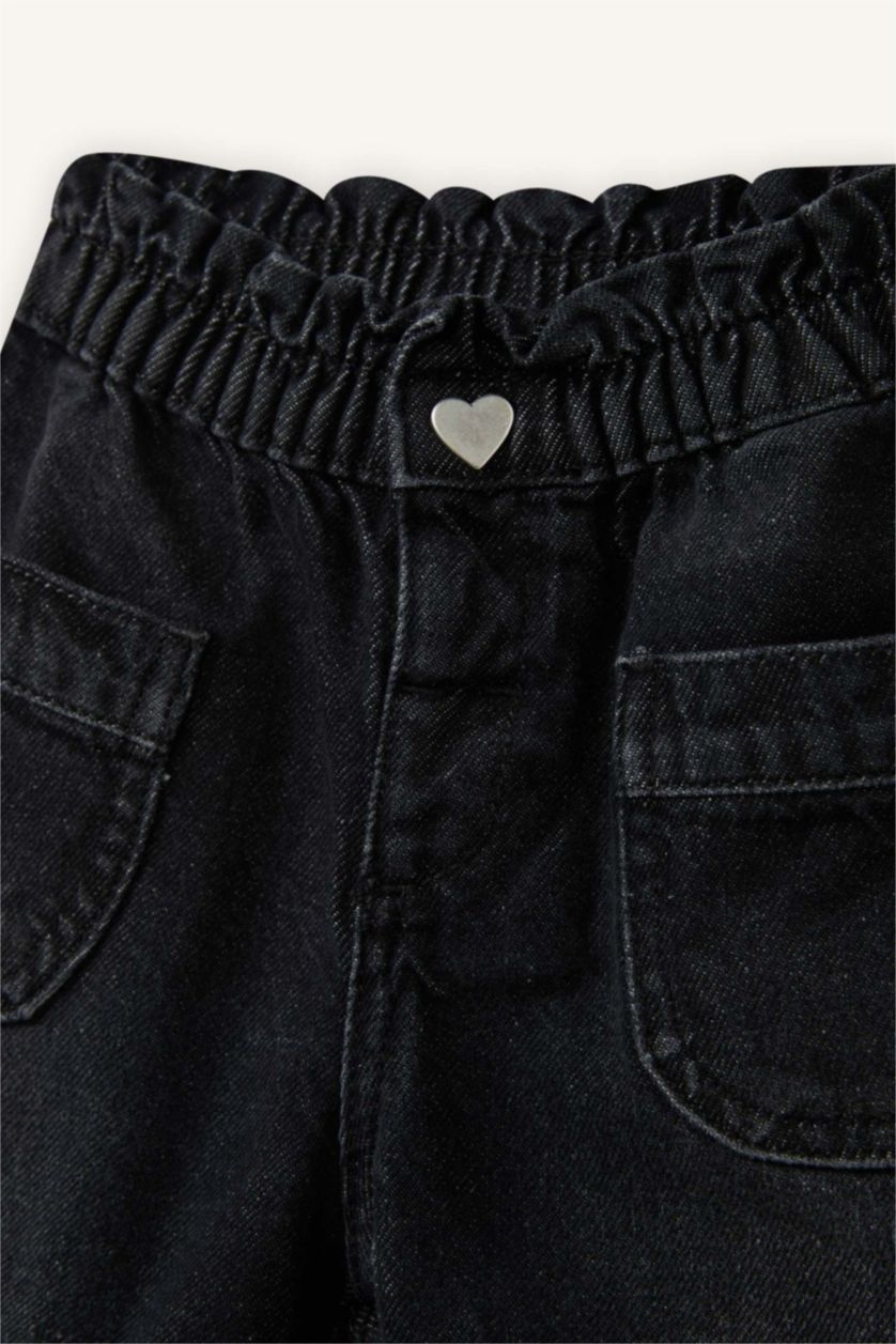 Kız Bebek Antrasit Pamuklu Paperbag Şort 