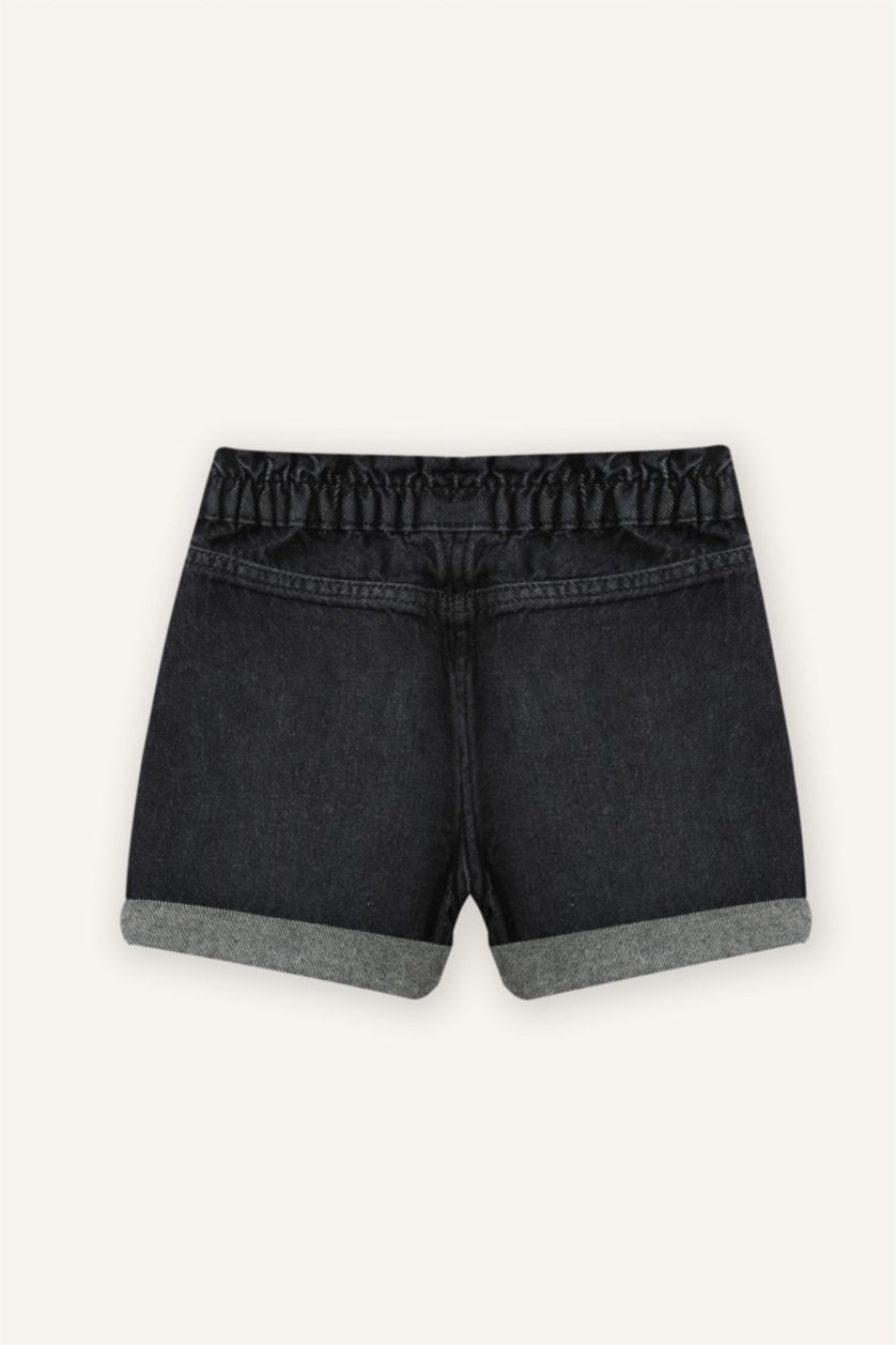 Kız Bebek Antrasit Pamuklu Paperbag Şort 