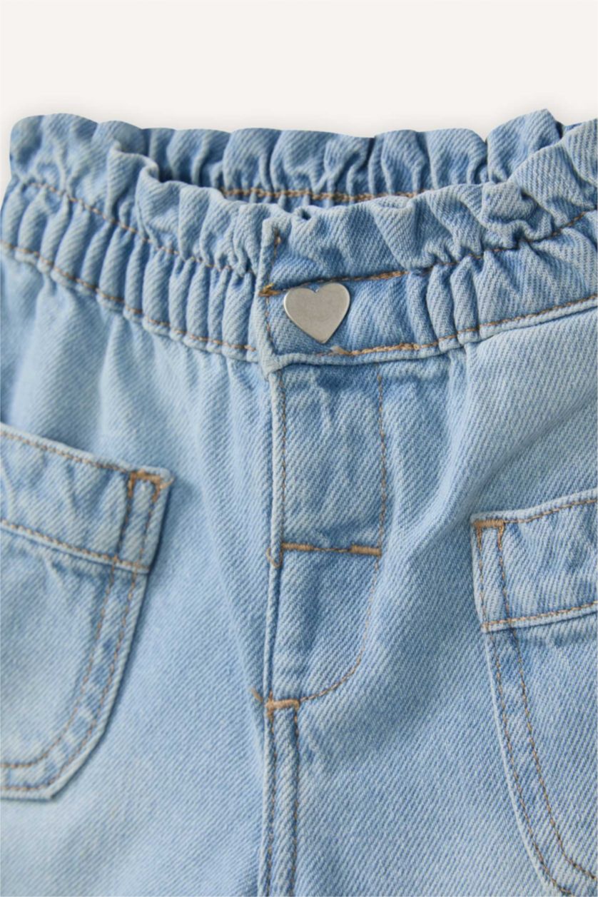 Kız Bebek Açık Mavi Paperbag Şort 