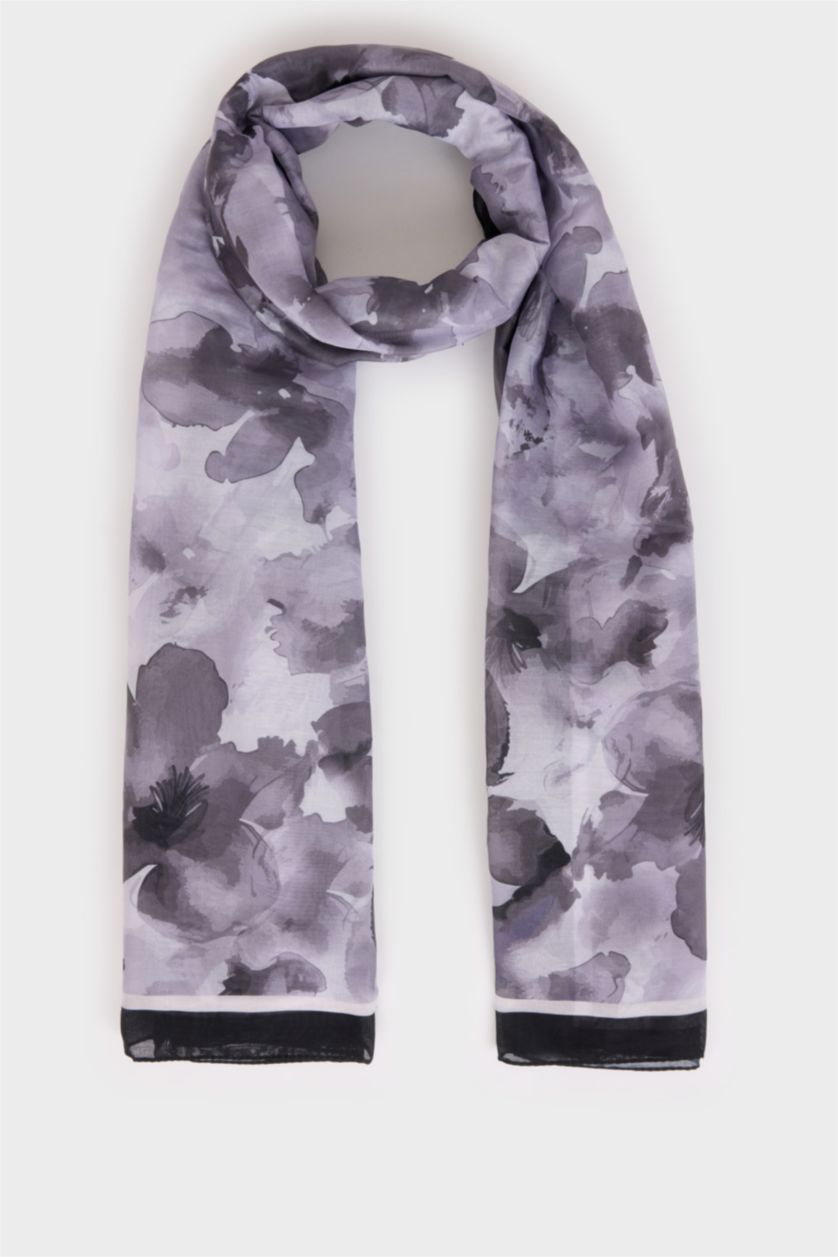 Women Beige Woman Paisley Patterned Shawl
