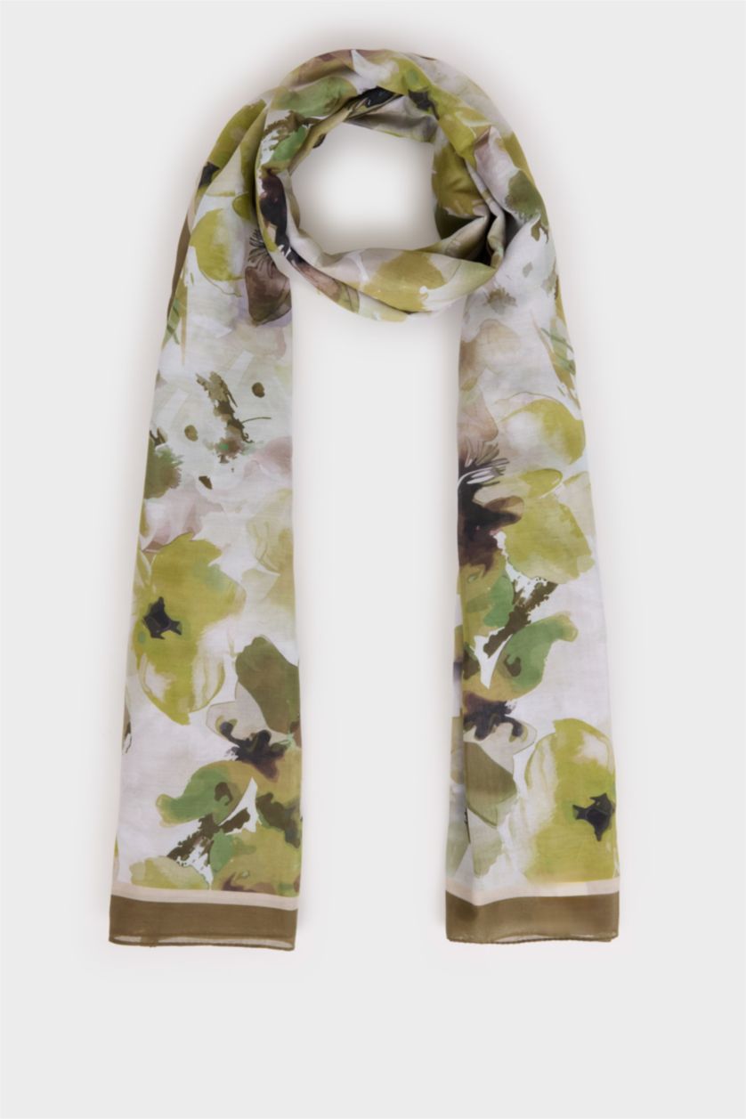 Kadın Açık Yeşil Kadın Çiçekli Tesettür Şal