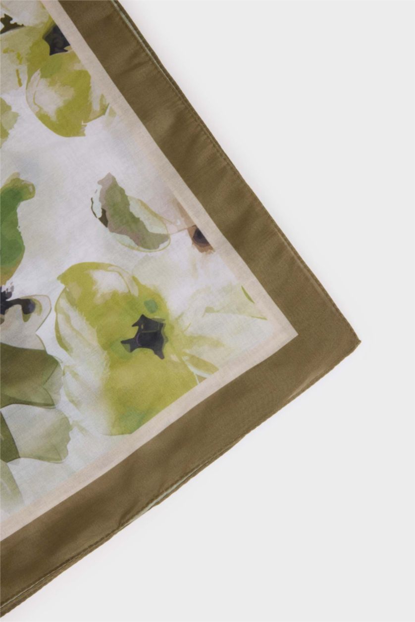 Kadın Açık Yeşil Kadın Çiçekli Tesettür Şal