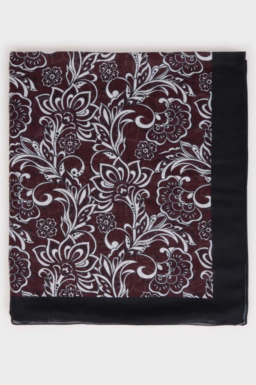 Kadın Gri Kadın Çiçekli Tesettür Şal