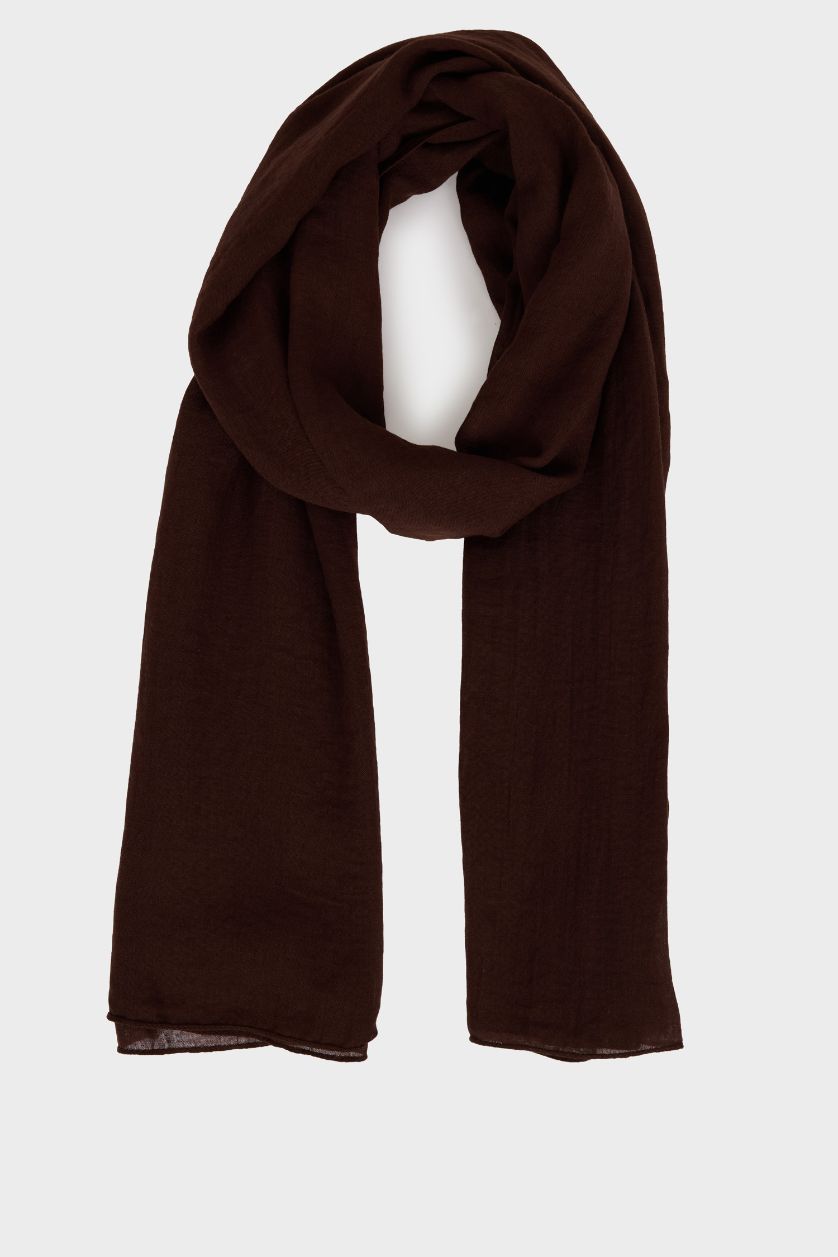 Kadın Kahve Kadın Jakarlı Tesettür Şal