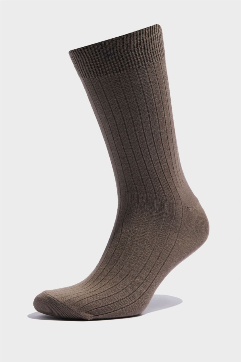 Erkek Kahve Erkek 3'lü Pamuk Akrilik Uzun Çorap