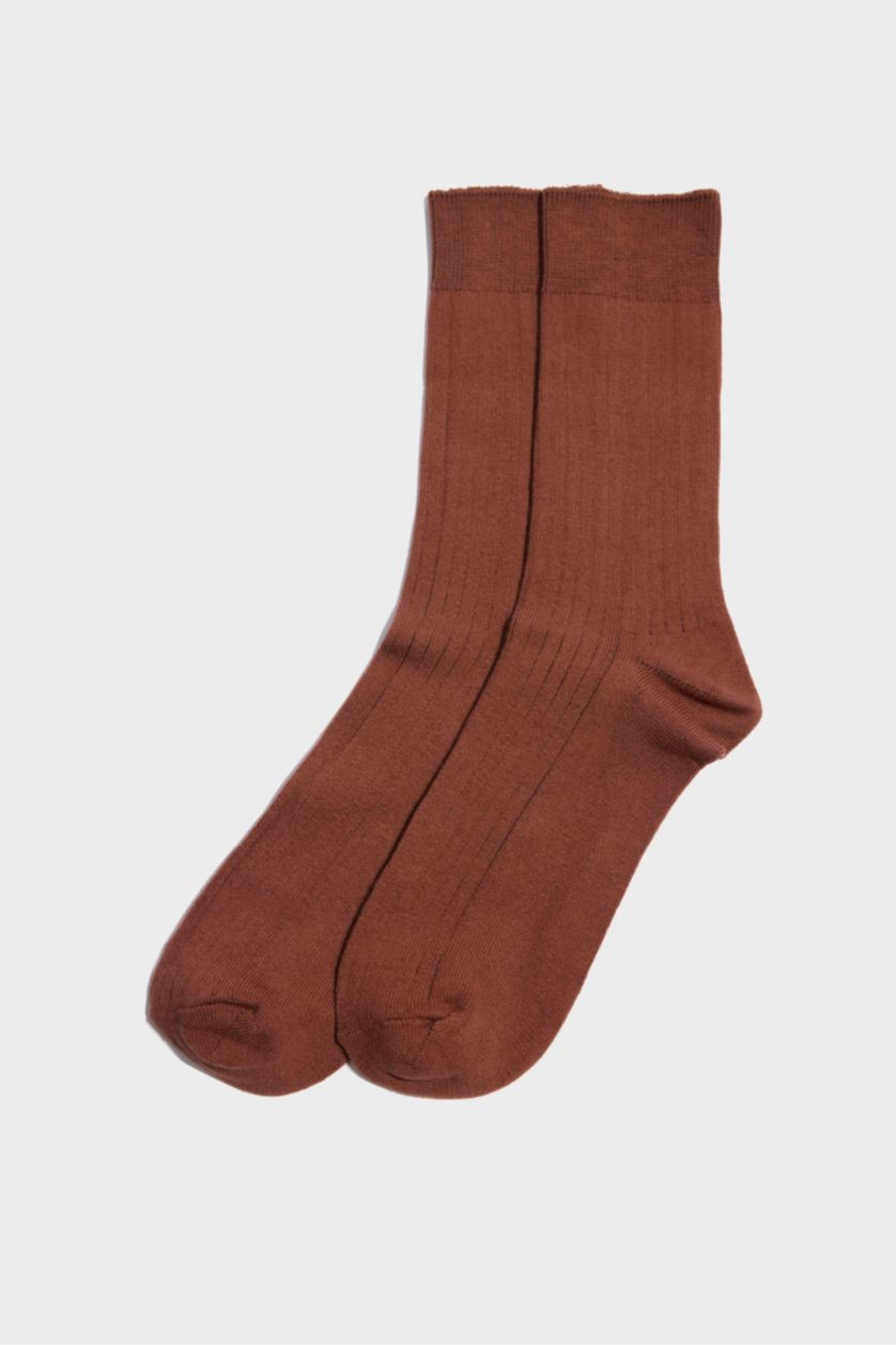 MAN Brown Boy 3 Piece Cotton Acrylic Long Socks