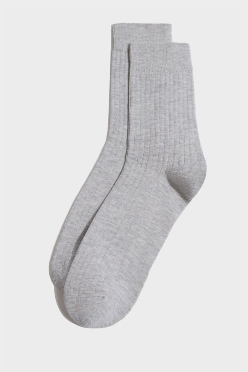 Erkek Bordo Erkek 3'lü Pamuklu Uzun Çorap