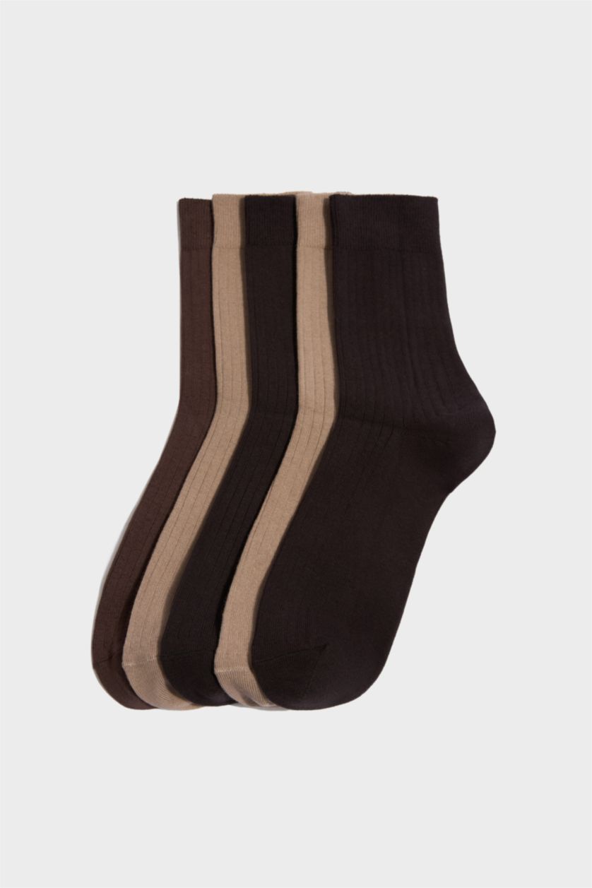 Erkek Kahve Erkek 5'li Pamuklu Uzun Çorap