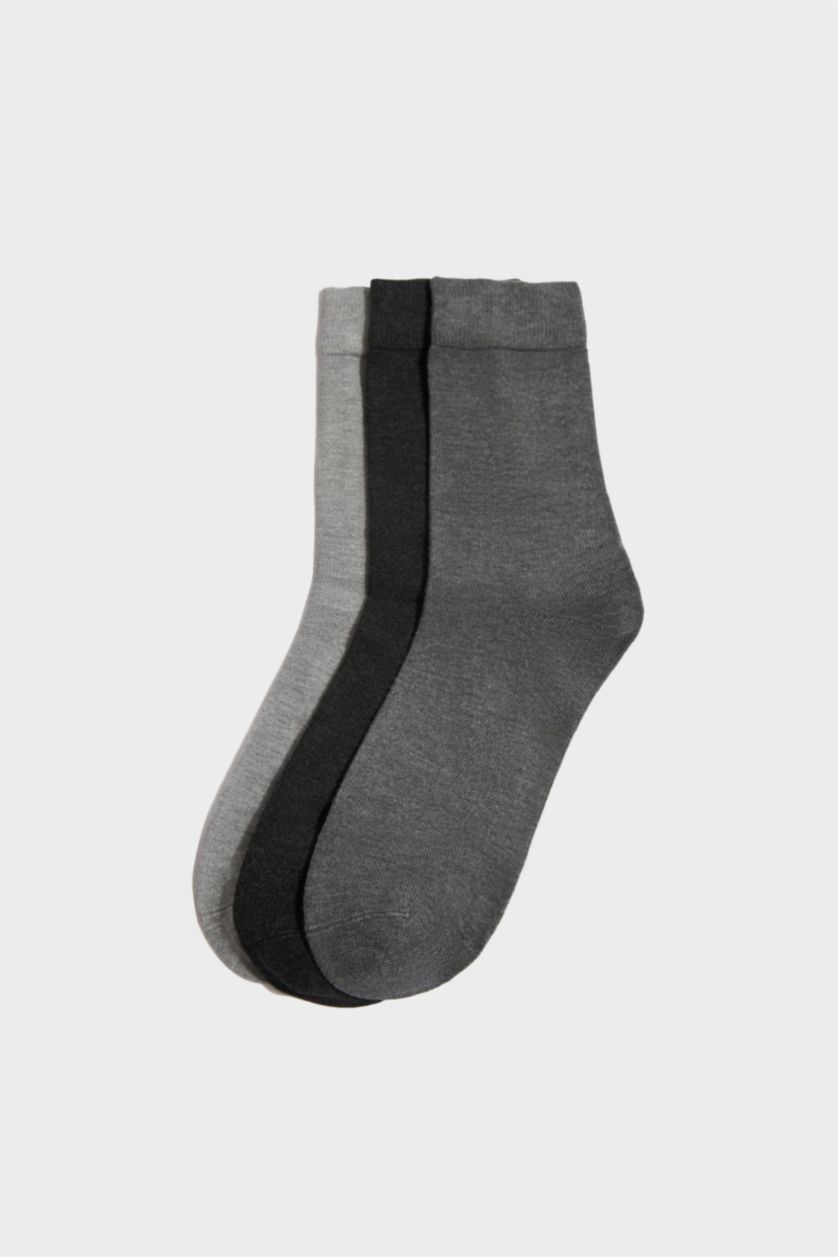 رجالي رمادي شرابات طويلة رجالي بامبو - 3 قطع