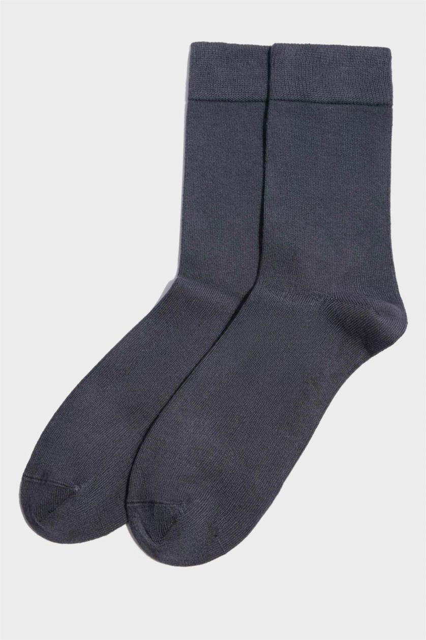 Erkek Lacivert Erkek Dikişsiz 3'lü Bambu Uzun Çorap