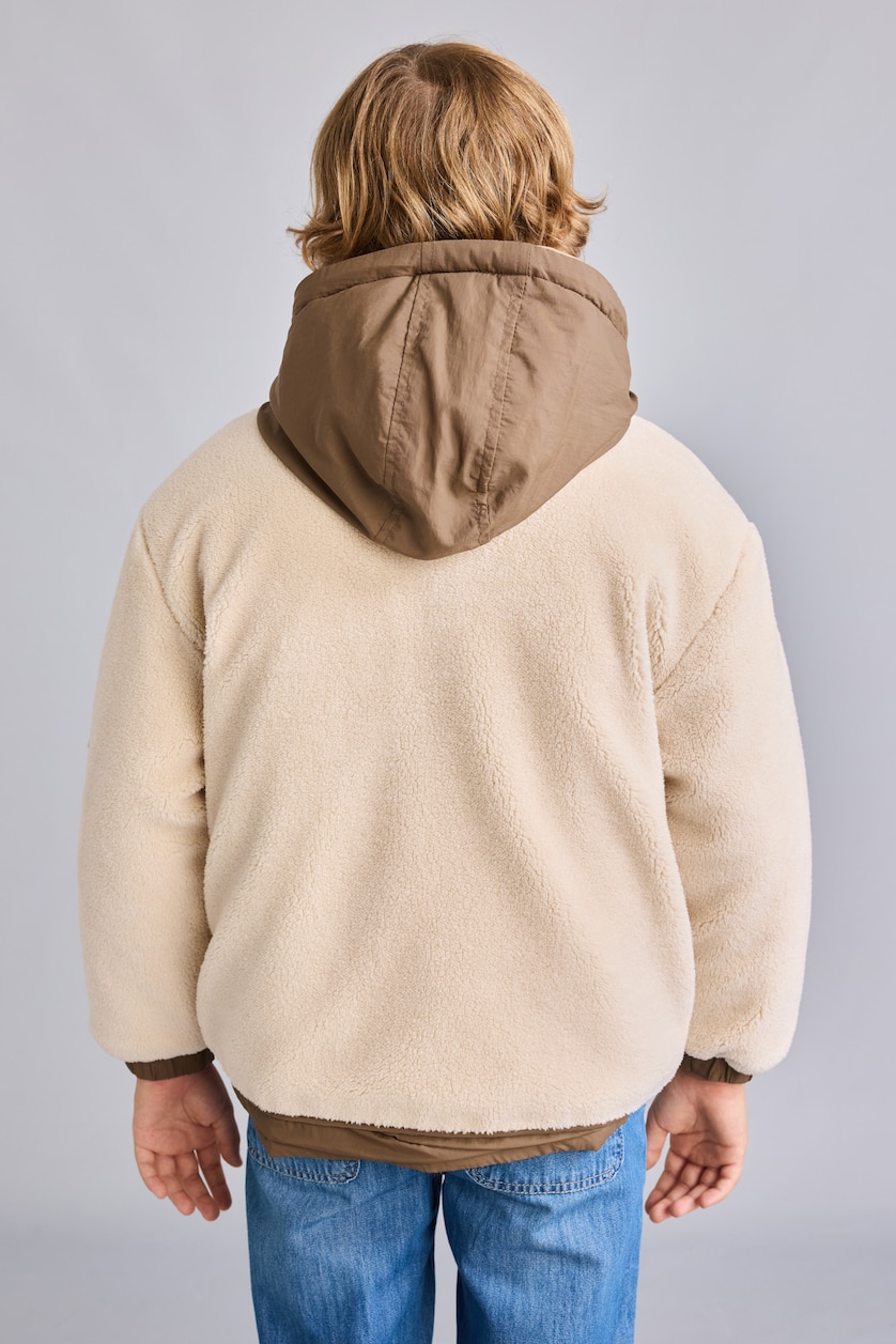 Young Boys - Teen Boys Ecru Boy Hooded Puffer Jacket