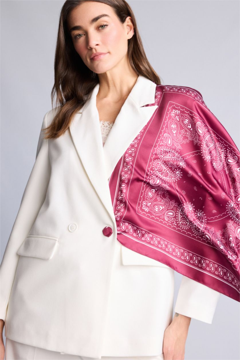 FEMME Bordeaux Foulard en satin imprimé pour femme