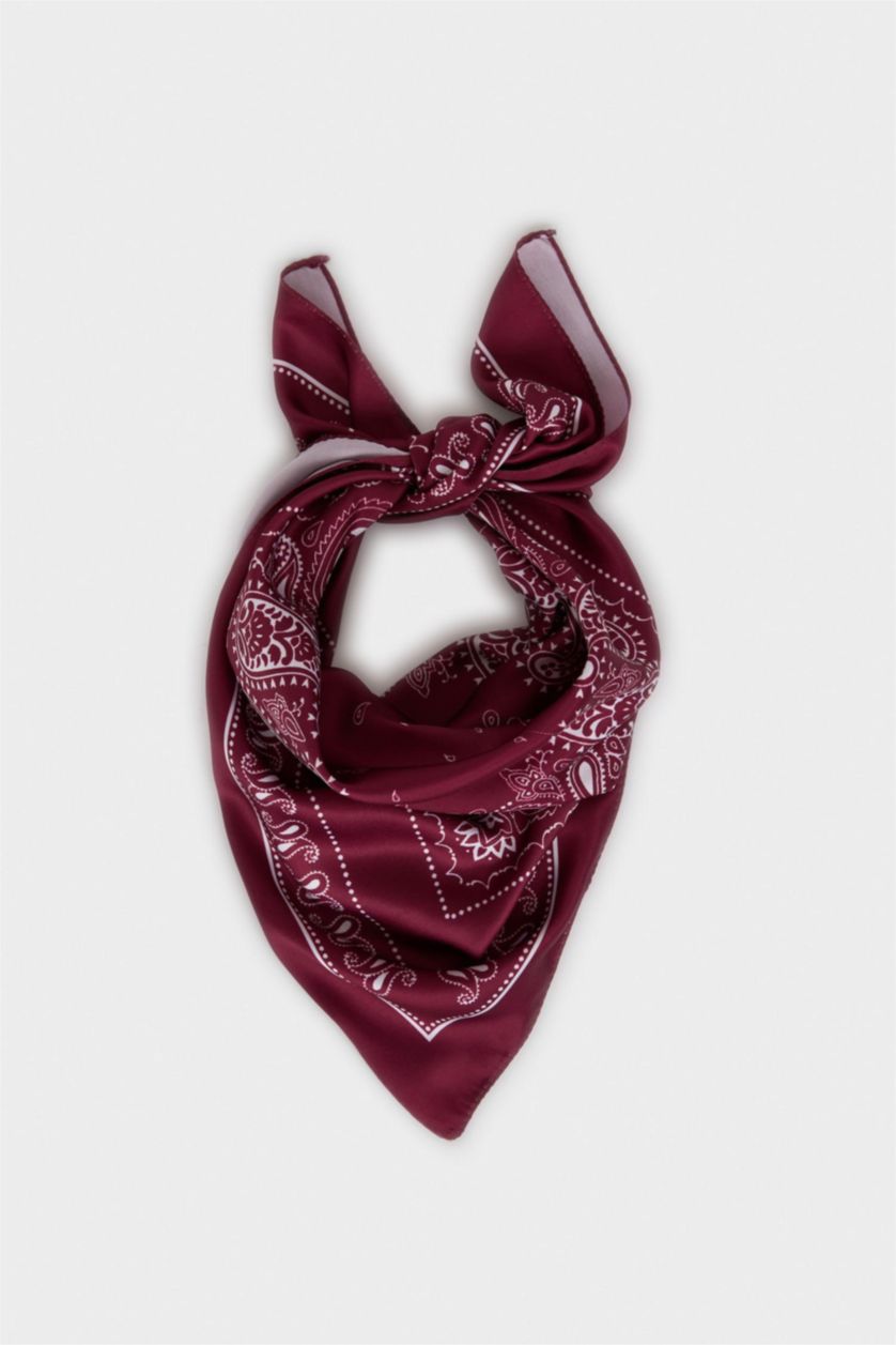 FEMME Bordeaux Foulard en satin imprimé pour femme