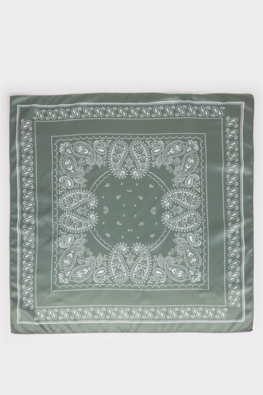 Woman Dark Petrol Woman Paisley Patterned Shawl