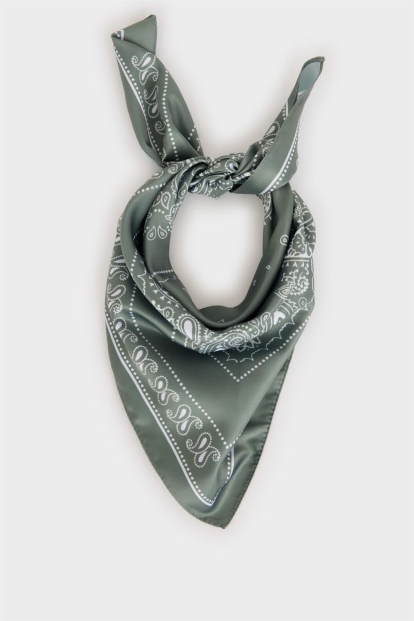 Woman Dark Petrol سكارف نسائي ستان منقوش