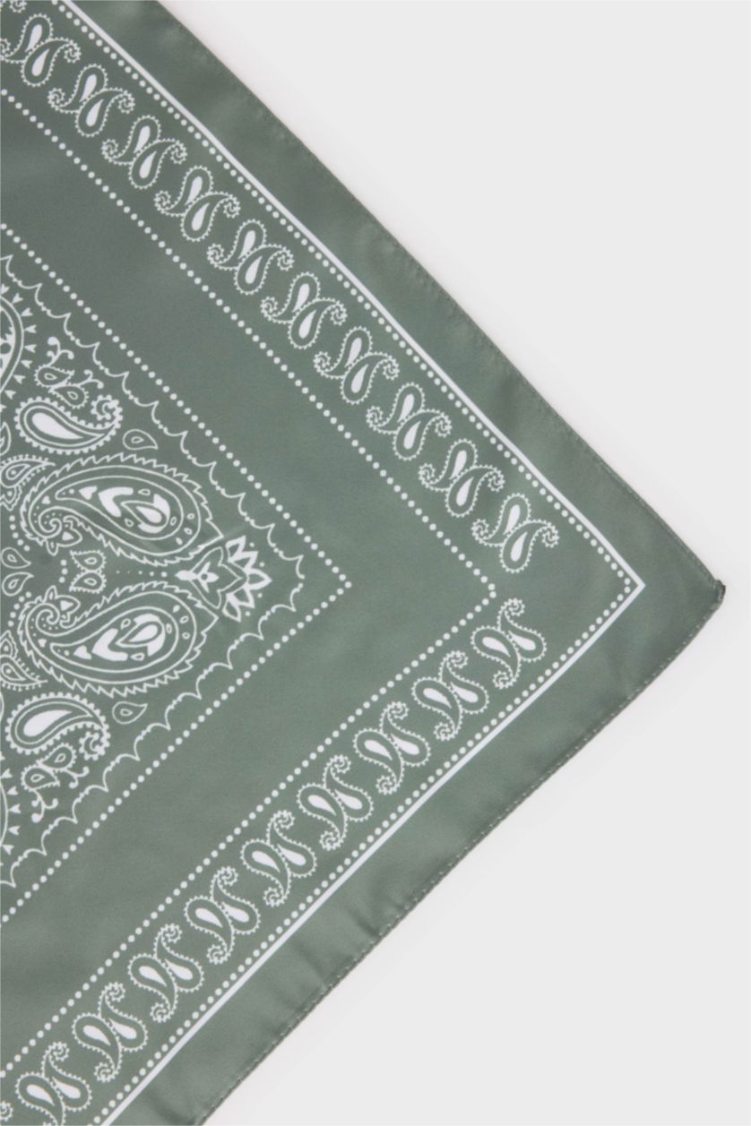 Woman Dark Petrol Woman Paisley Patterned Shawl